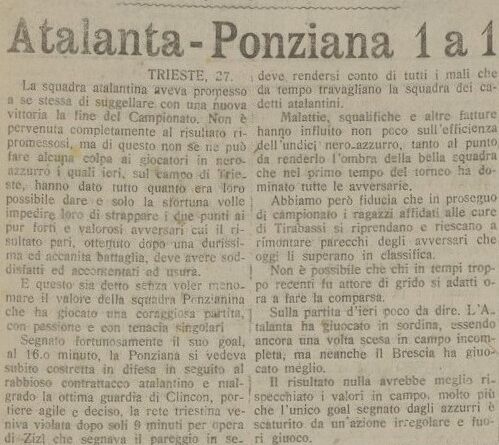 Ponziana Trieste-Atalanta 1-1 (1-1)