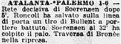 Palermo-Atalanta 0-1 (0-1)