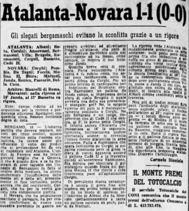 Atalanta-Novara 1-1 (0-0)
