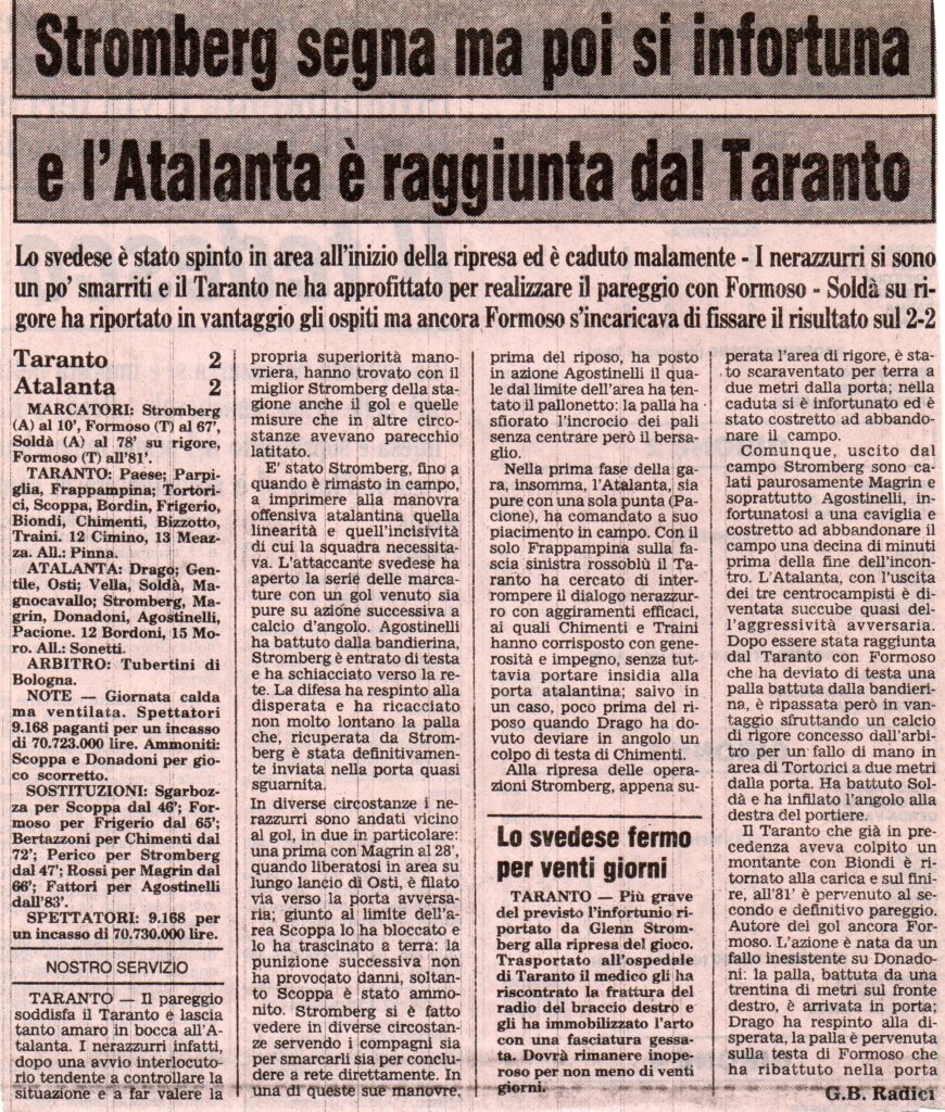 Taranto-Atalanta 2-2 – Atalanta Story